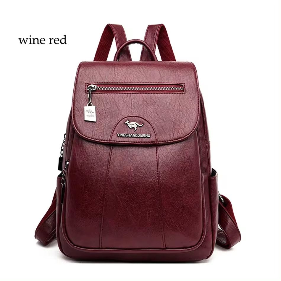 Women's Backpack New High Quality Soft Leather Leisure Travel Large Capacity School Bags for Teenage Girls