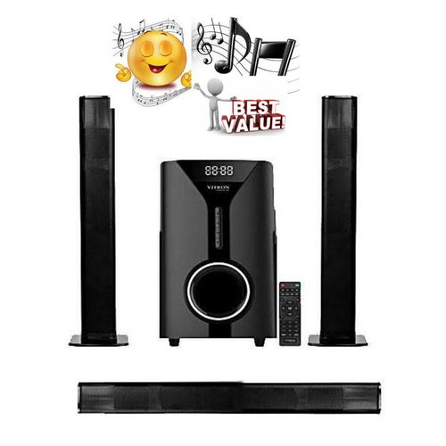 Sound Bar System 2.1CH Multimedia Bluetooth Woofer Speaker System V527 Soundbar BT/USB/SD/FM Subwoofer Home Audilo System Soundbar with Remote Control 9000W