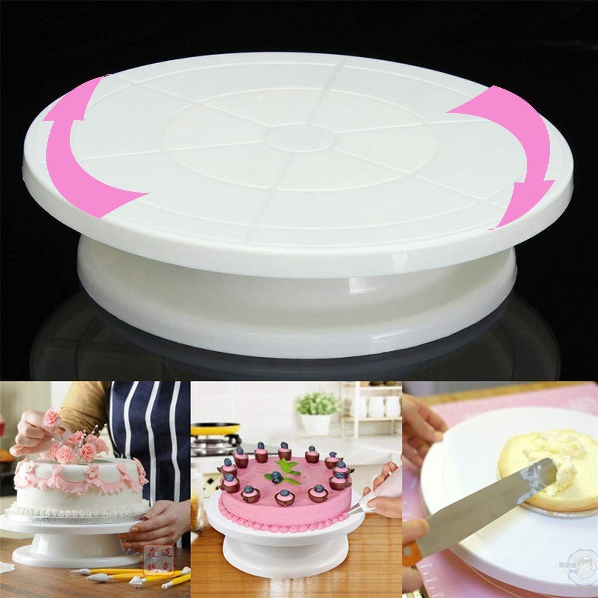 Signature Plastic Cake Turn Table 28 CM