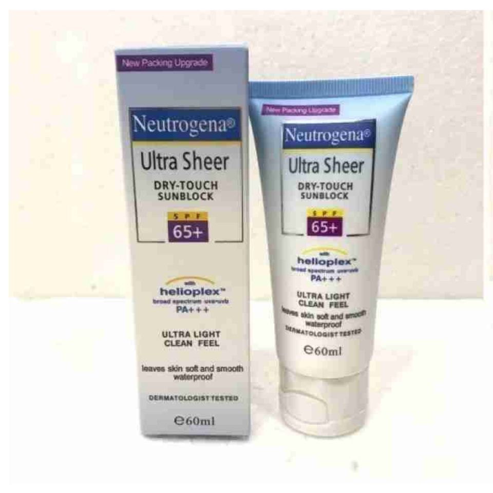 Neutrogena Ultra Sheer Dry-Touch Sunblock Cream SPF 65+ with broad spectrum uba ubv Light Sun screen Protection