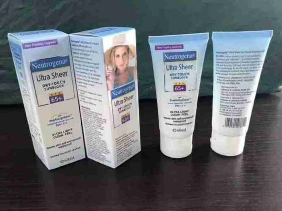 Neutrogena Ultra Sheer Dry-Touch Sunblock Cream SPF 65+ with broad spectrum uba ubv Light Sun screen Protection