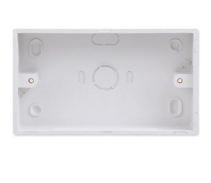 Switch Or Wall Socket Boxes, Double White or Black, 5 Pcs