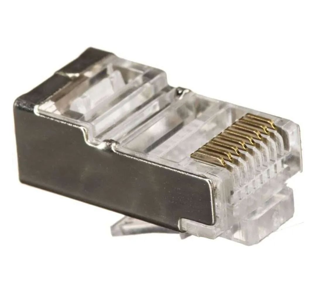 RJ45 CAT6 Connectors metallic, 20 pcs