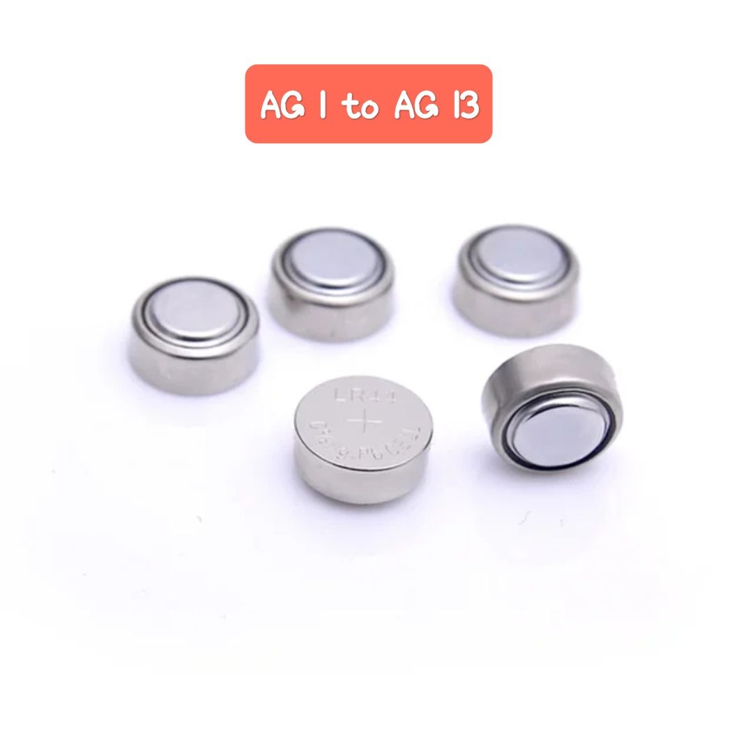 Alkaline Button Batteries AG1 to AG13 10Pcs Per Set