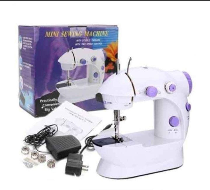 Mini Sewing Machine for Beginner, Portable Sewing Machine, 12 Built-in Stitches Small Sewing Machine Double Threads and Two Speed Multi-function Mending Machine with Foot Pedal for Kids,Women