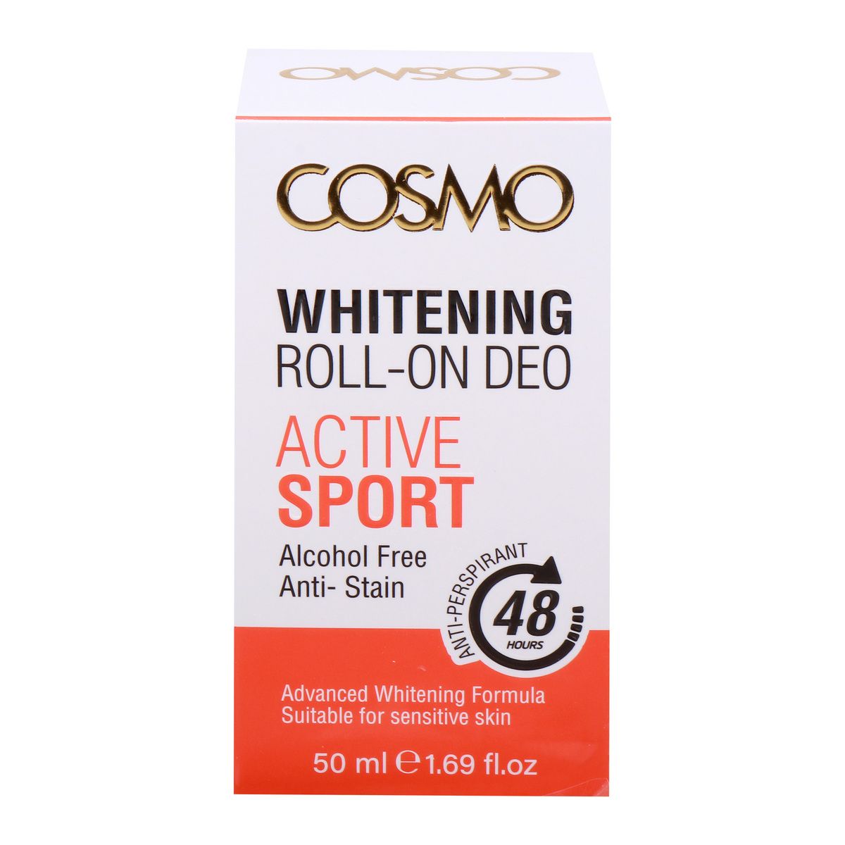 Cosmo Whitening Roll-On Deo Active Sport 50 ml Women Fragrance Refreshing Fragrance For All-day Fonfidence Combination Deodorants and Antiperspirant Compact Personal Care