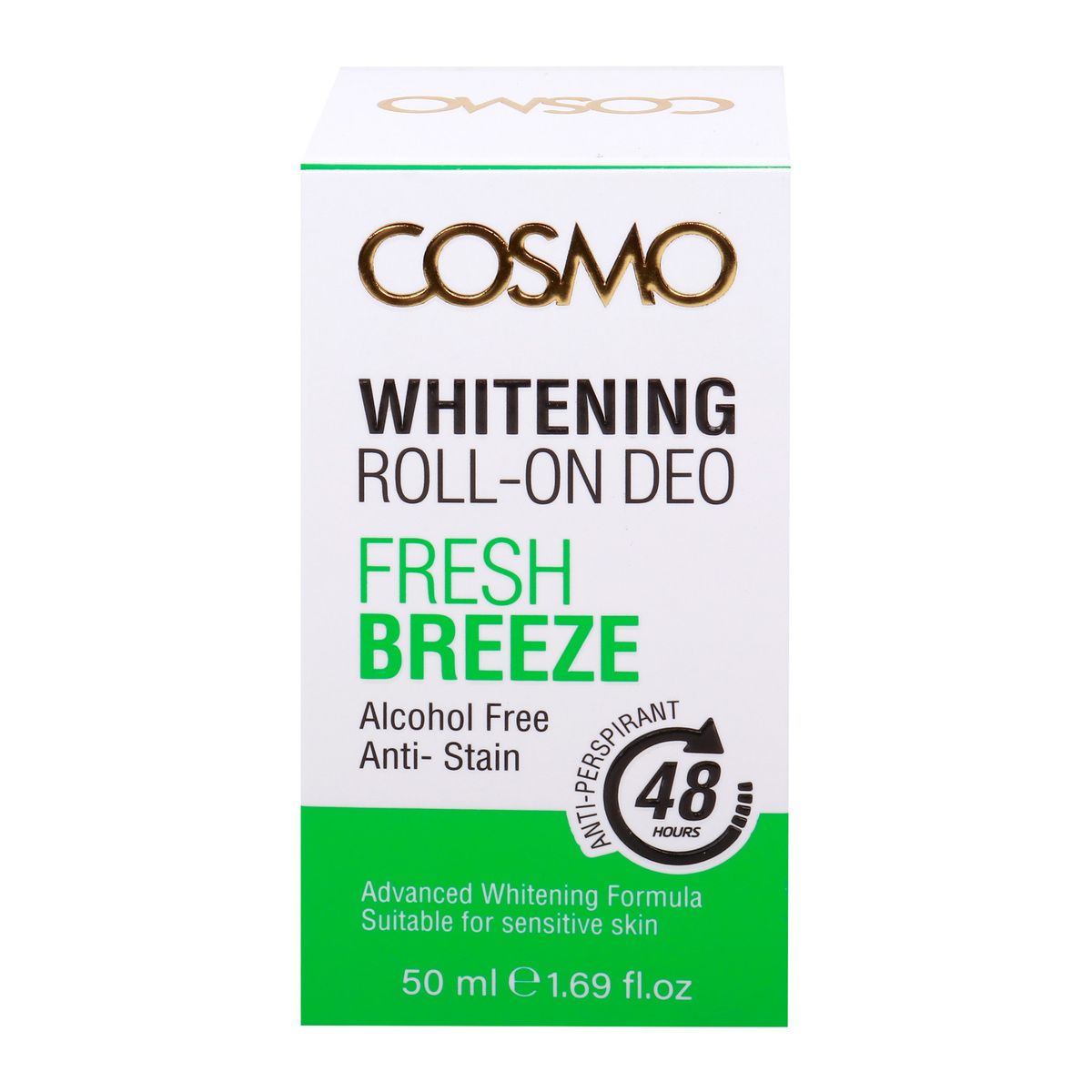 Cosmo Whitening Roll-On Deo Fresh Breeze 50 ml Fragrance Refreshing Fragrance For All-day Confidence Combination Deodorants and Antiperspirant Compact Personal Care