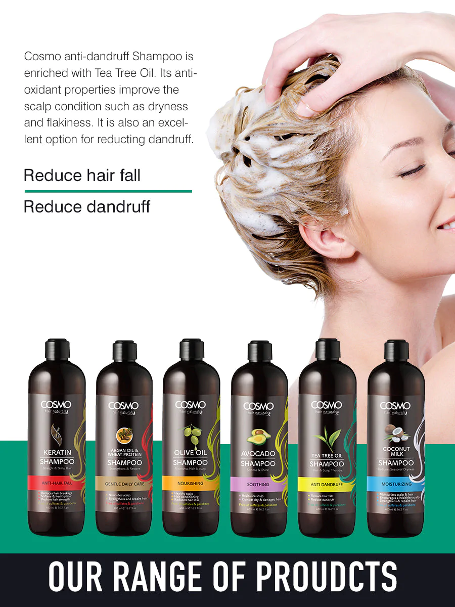 2 Pack Tea Tree Oil Conditioner + Argan & Wheat Oil Shampoo Set 480ml Moisturizing Hair and Scalp Care Healthy Scalp Hair Conditioning Reduces Hair Loss Free of Sulfates and Parabens Supreme Hair Care
