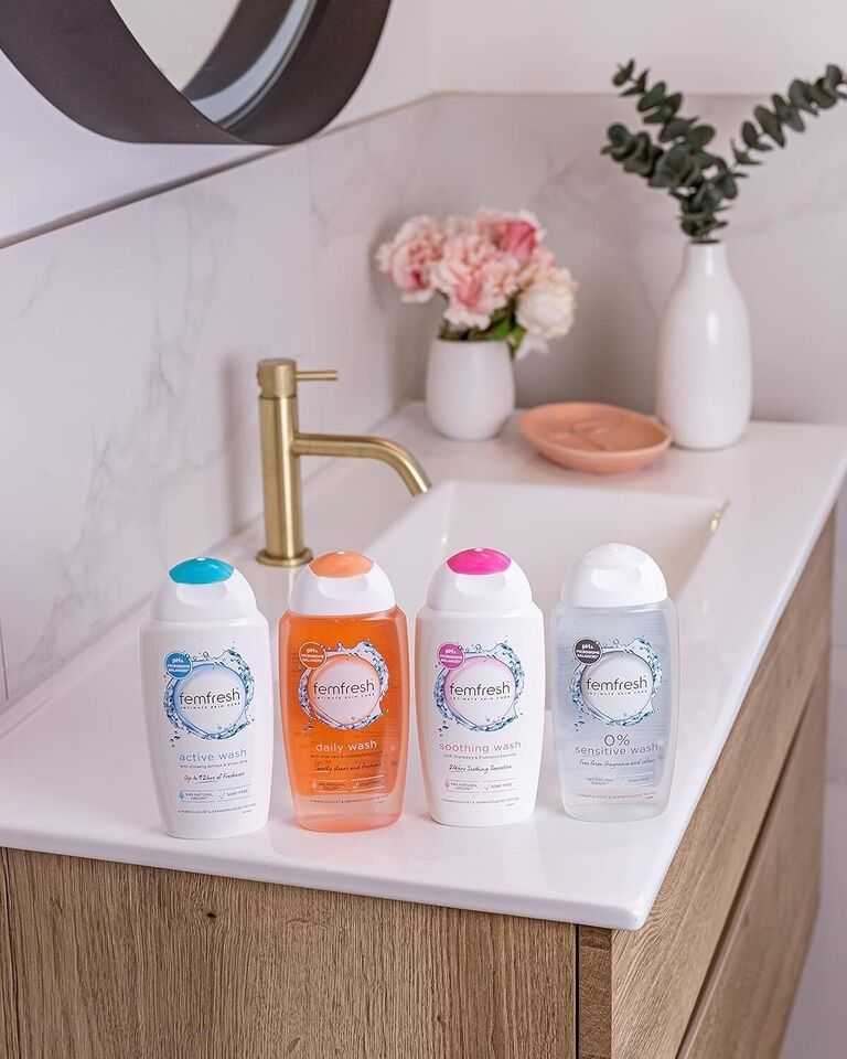 Femfresh Ultimate Care Active Vaginal Wash - Intimate Feminine Hygiene Shower Care Femfresh Intimate Skin Care Daily Wash - 250ml Feminine Washes Shower Care
