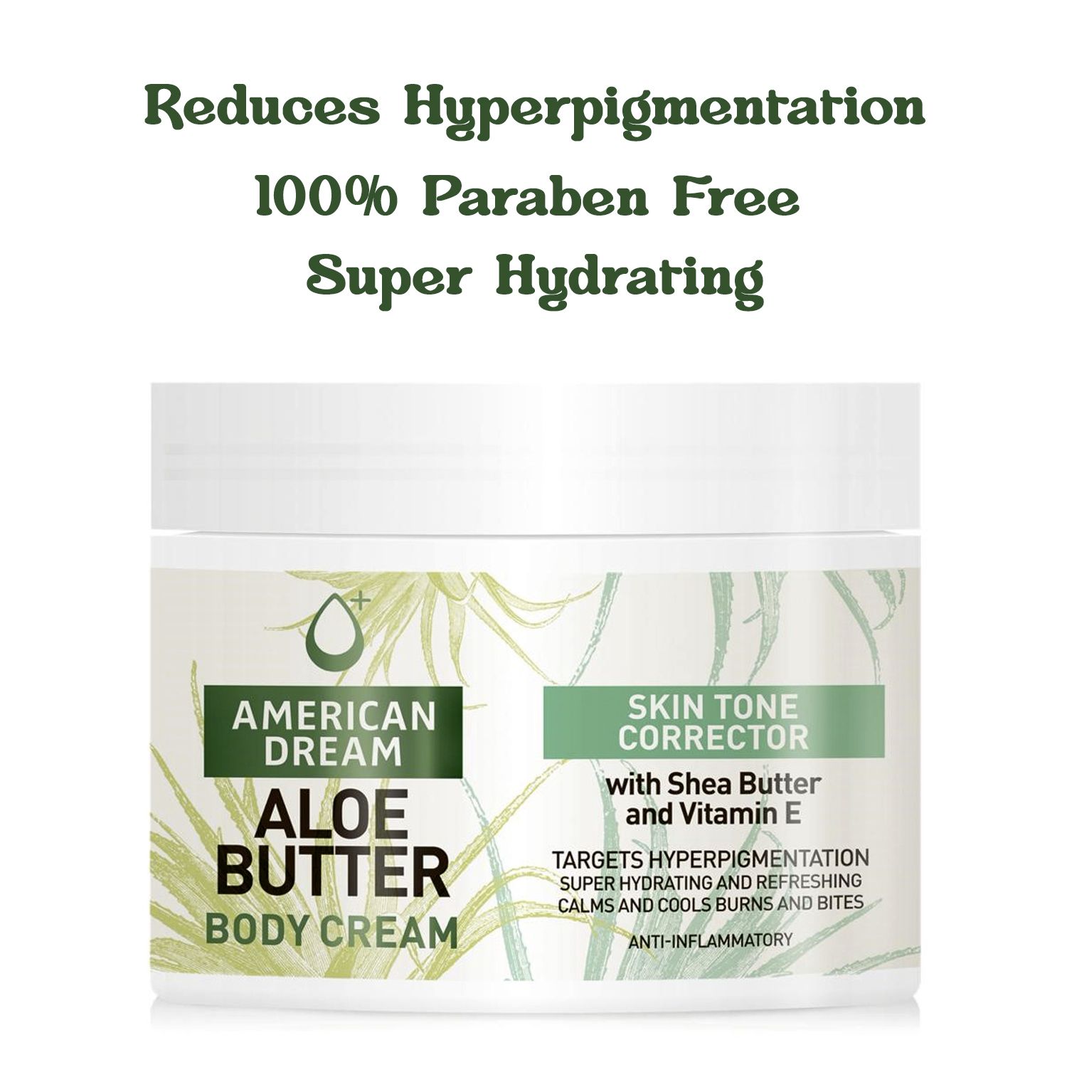 American Dream Aloe Butter Body Cream with Shea & Vitamin E 500ml Super Hydrating And Refreshing Aloe Butter Body Cream In A Large 500Ml Jar Skin Care Body Butter