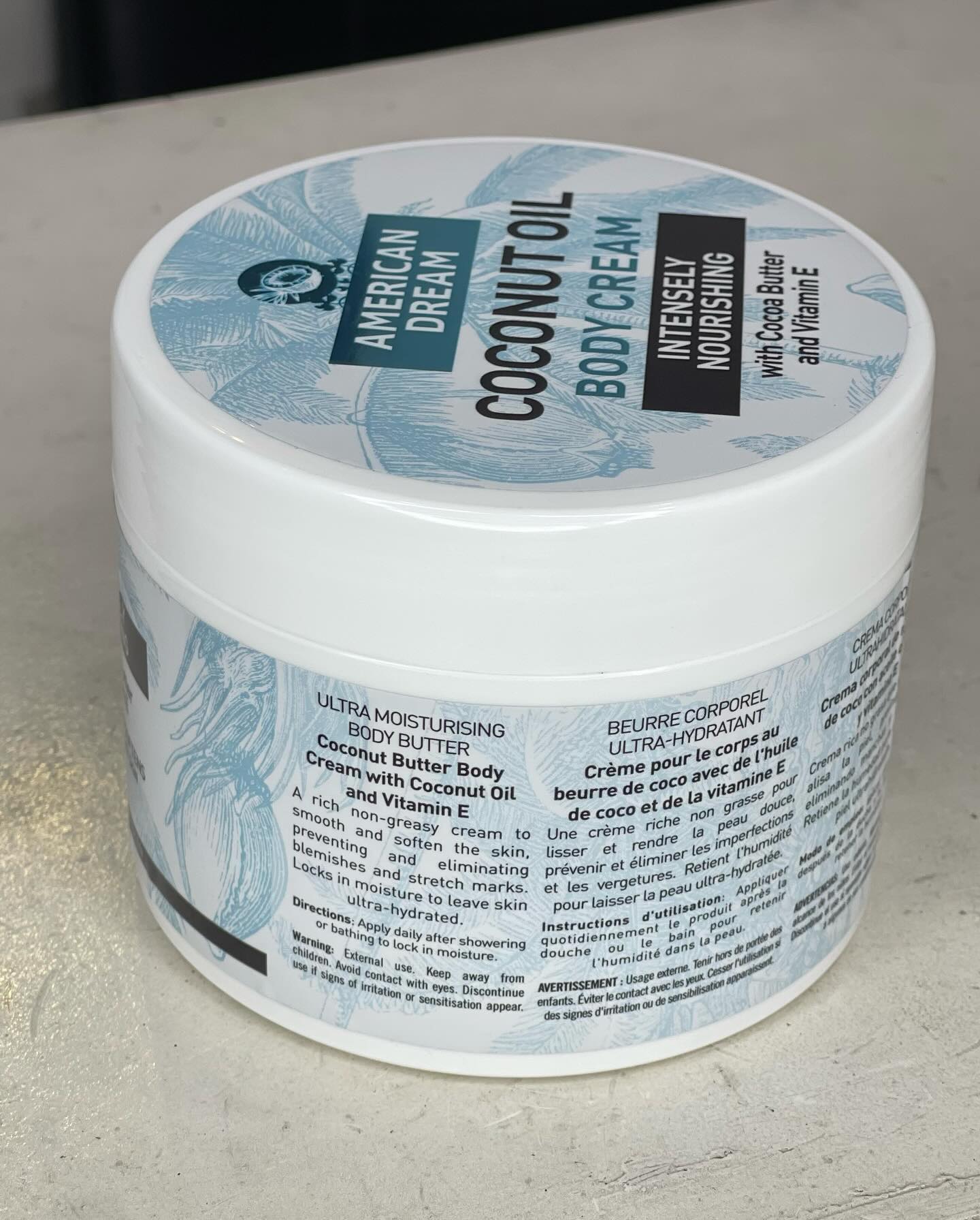 American Dream  Coconut Oil Cream With Cocoa Butter & Vitamin E  Intensely Nourishing 500ml Ultra Moisturising Body Butter Cream With Coconut Oil and Vitamin E
