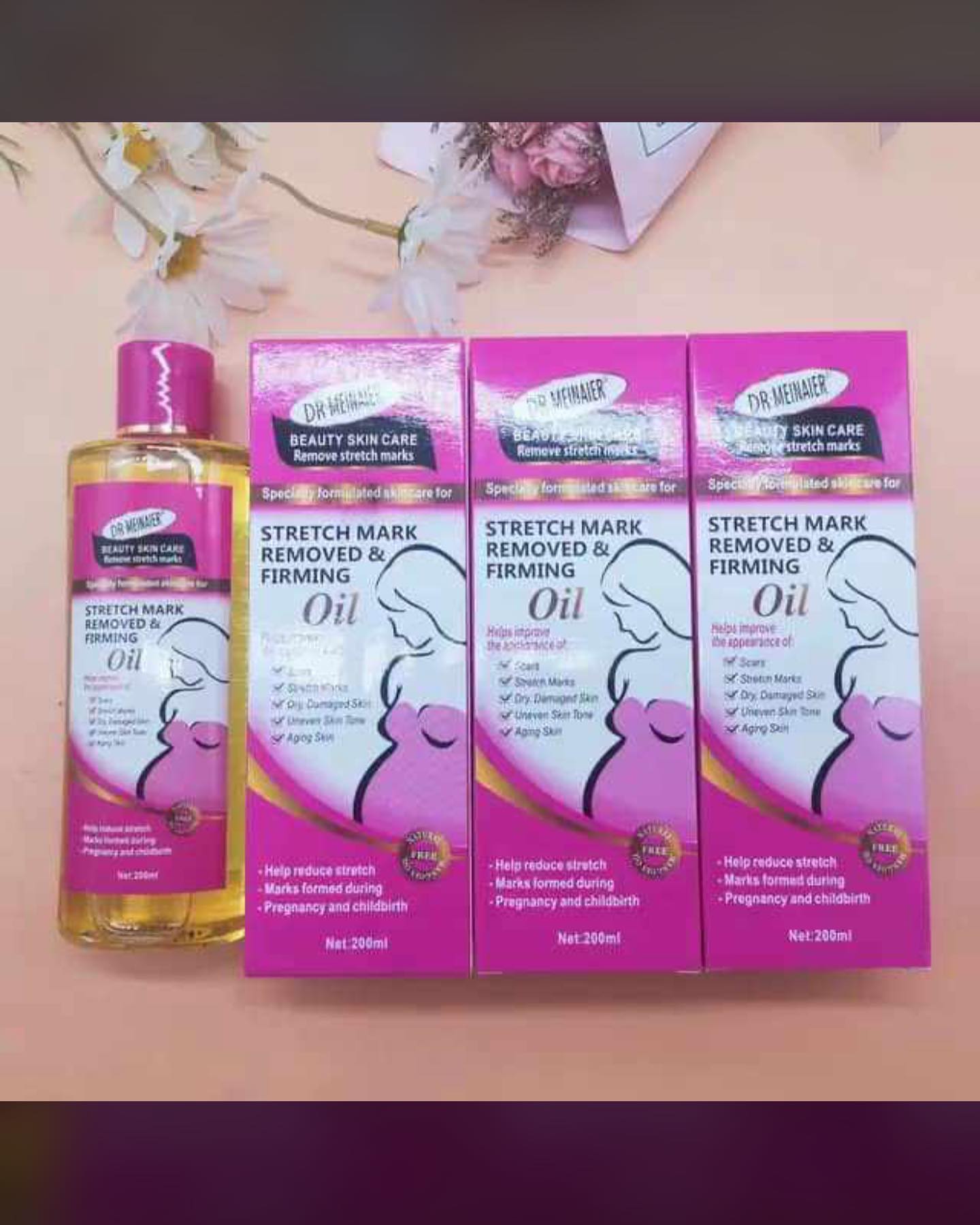 DR MEINAIER Stretch Mark Remover & Firming Oil 200ml Clears Scars & Stretch Marks Evens Out Skin Tone Removes Pregnancy Mark Anti Stretch Marks Personal Care