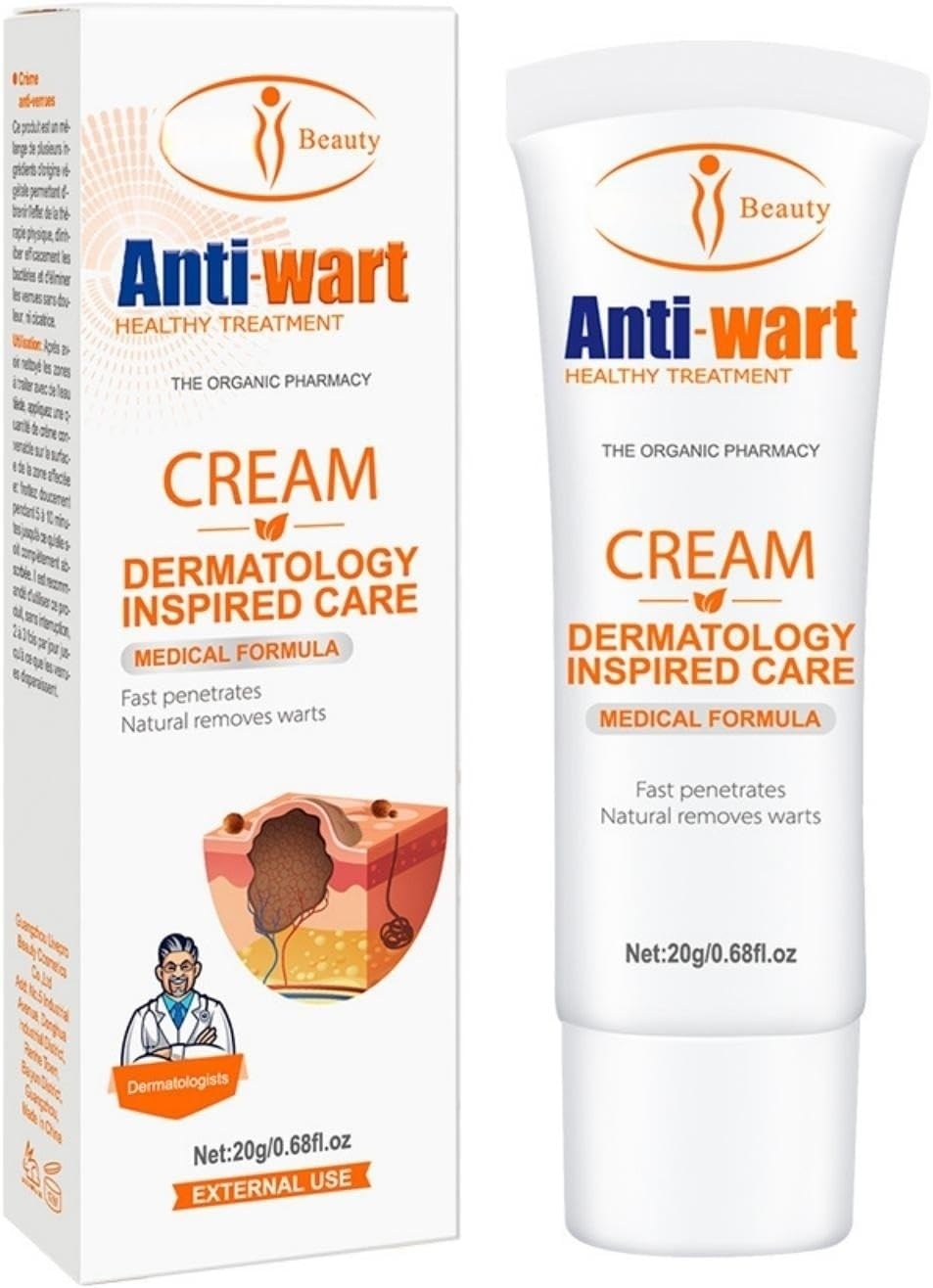 Aichun Anti-Wart Cream 20ml Effective Wart Treatment Long-Lasting Removes Warts and other Skin Imperfections, Moisturizing Non-Irritating Formula Fast-Acting, Used on the Feet, Neck, Face, and Body