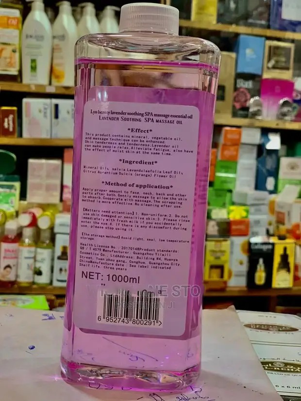 Laiou Yan Beauty Lavender Oil 1000ml Refreshin Spa Multi-Use Essential Oils Personal Care Skin Care Body Oils Removes and Clears Wrinkles Softens The Skin Whitening and Anti - Acne Body Oils