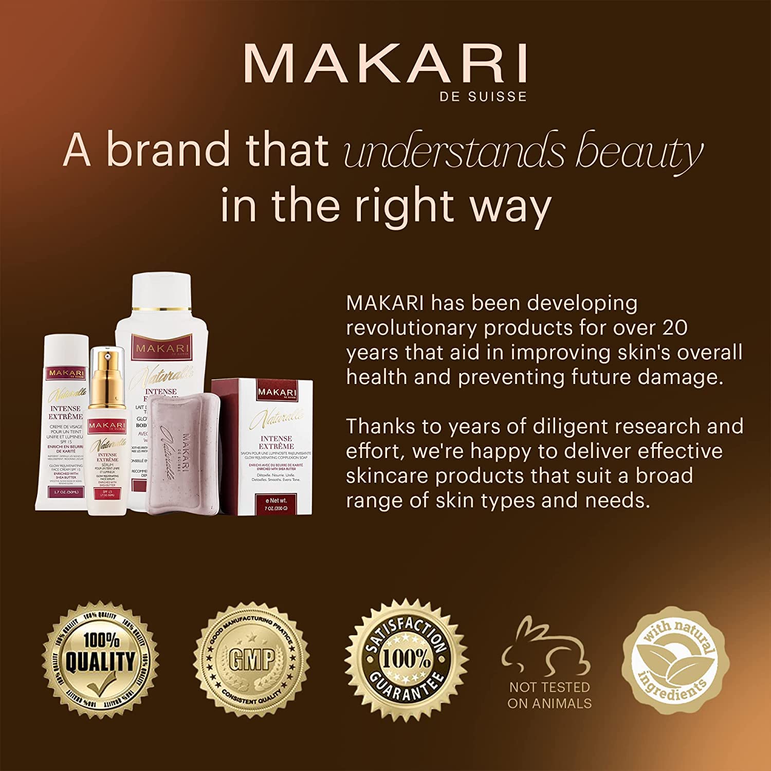 MAKARI Naturalle Intense Extreme Body Lotion SPF15 (500ml) | Toning Body Lotion for Dry to Normal Skin Types | Brightens Complexion and Helps Fade Marks | Soothes and Conditions with Shea Butter