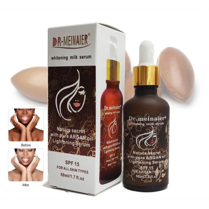 DR MEINAIER Whitening Milk Serum +Argan Oil SPF 15 Anti-aging Fade Spots Clarify Your skin and be Blemish Free Clears Dark Spots Blemishes Blackheads Body Serums