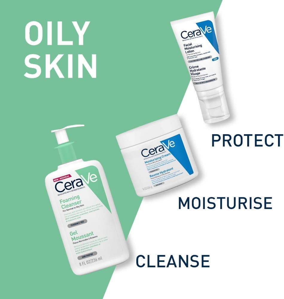 237ml Face Cleanser for Normal to Oily Skin 355ml with Niacinamide and 3 Essential Ingredients Gentle On The skin Fragrance free Non-comedogenic Face Cleansers