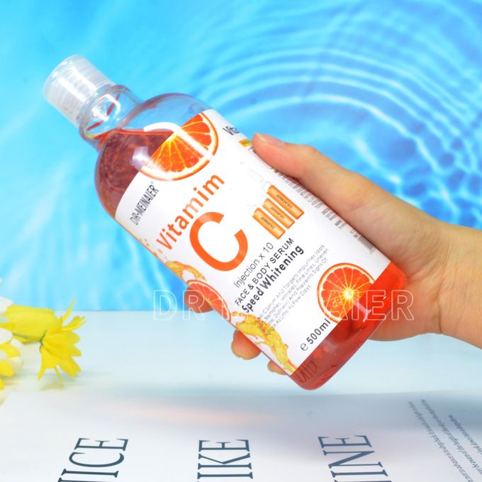 DR MEINAIER Vitamin C Face & Body Serum 500 ml – Brightening & Anti-Aging with Ascorbic Acid, Glycolic & Kojic Acids – Hydrating Skin Repair for Face and Body