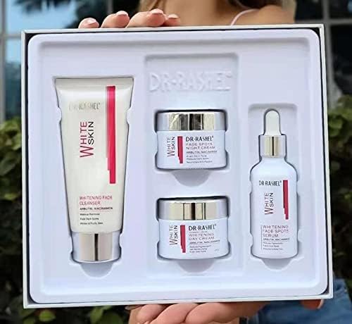 4 Pack Dr Rashel Fade Dark Spots Skin Care Series Kit  Contains Cleanser, Serum, Day Cream and Night Cream (4 Piece Set)  Arbutin and Niacinamide Long Lasting Shine Natural Glow Look Skin Care Set