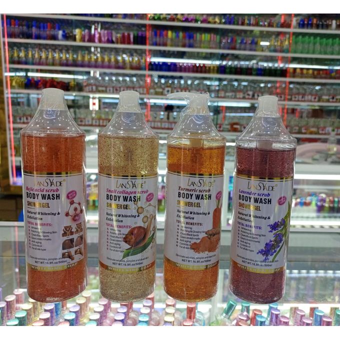 LansYade Inall Collagen Skin Whitening Bath Shower Gel Moisturizing Exfoliating Cleansing Body Wash Liquid Soap Nourish Anti-wrinkle Acne Spot Remover Body Wash