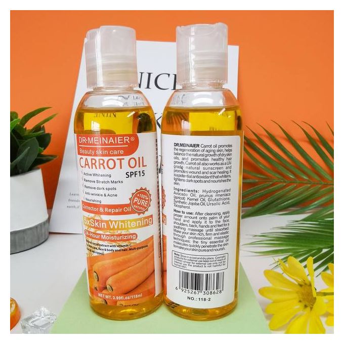 DR MEINAIER Carrot Toner 118ml Skin Whitening, Corrector & Repair Oil Moisturizing Oil Super Whitening Remove Dark Spots Anti-wrinkle & Anti - Acne Face Toners