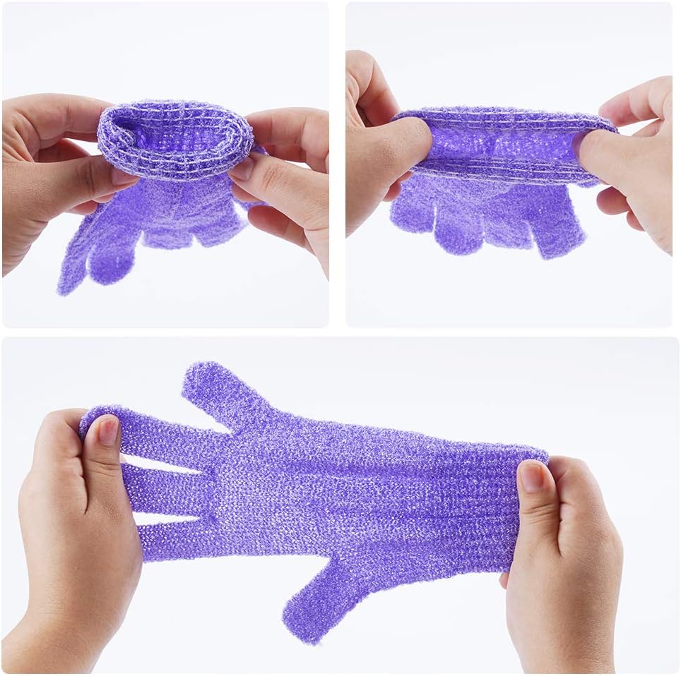 20 Pcs Exfoliating Gloves,Made of 100% Nylon, Shower Double Sided Exfoliating Gloves for Beauty Spa Massage Skin Shower Body Scrubber Bathing Accessories