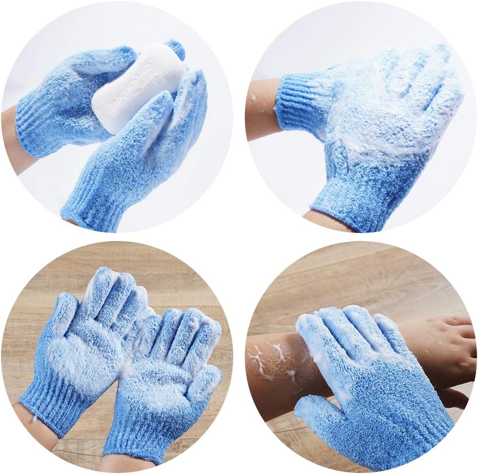 20 Pcs Exfoliating Gloves,Made of 100% Nylon, Shower Double Sided Exfoliating Gloves for Beauty Spa Massage Skin Shower Body Scrubber Bathing Accessories