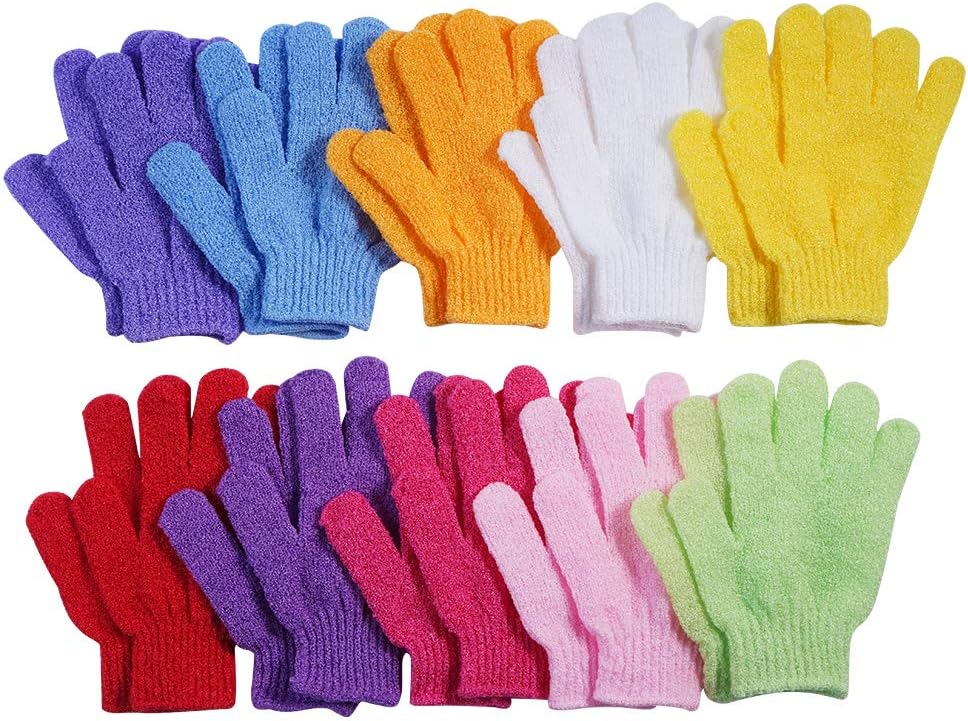 20 Pcs Exfoliating Gloves,Made of 100% Nylon, Shower Double Sided Exfoliating Gloves for Beauty Spa Massage Skin Shower Body Scrubber Bathing Accessories