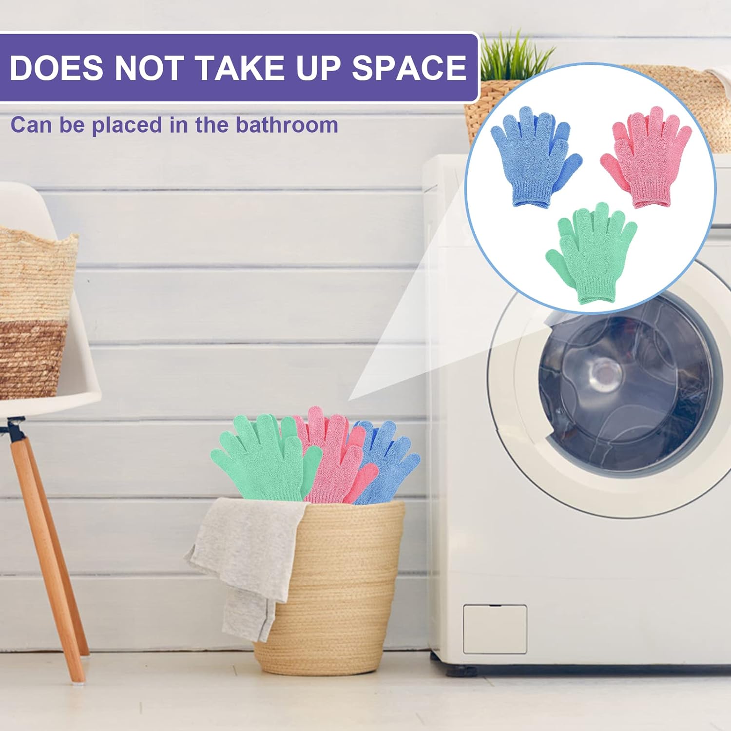 8 Pcs Body Exfoliating Gloves for Shower, Bath Scrub Wash Mitt for Women, Men, Spa, Massage l Loofah Exfoliating Wash Gloves for Body and Face, Dead Skin Remover, Double Sided Shower Gloves