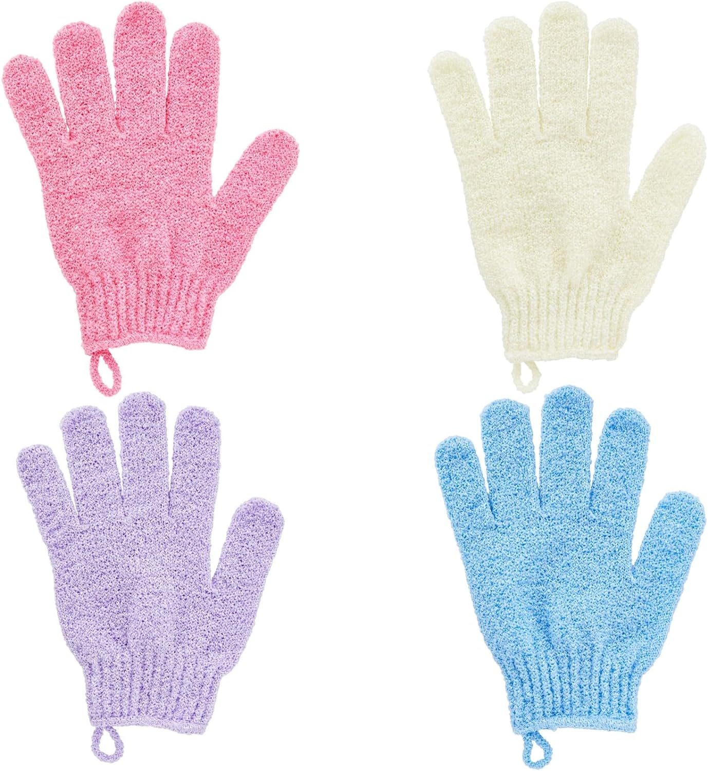 8 Pcs Body Exfoliating Gloves for Shower, Bath Scrub Wash Mitt for Women, Men, Spa, Massage l Loofah Exfoliating Wash Gloves for Body and Face, Dead Skin Remover, Double Sided Shower Gloves