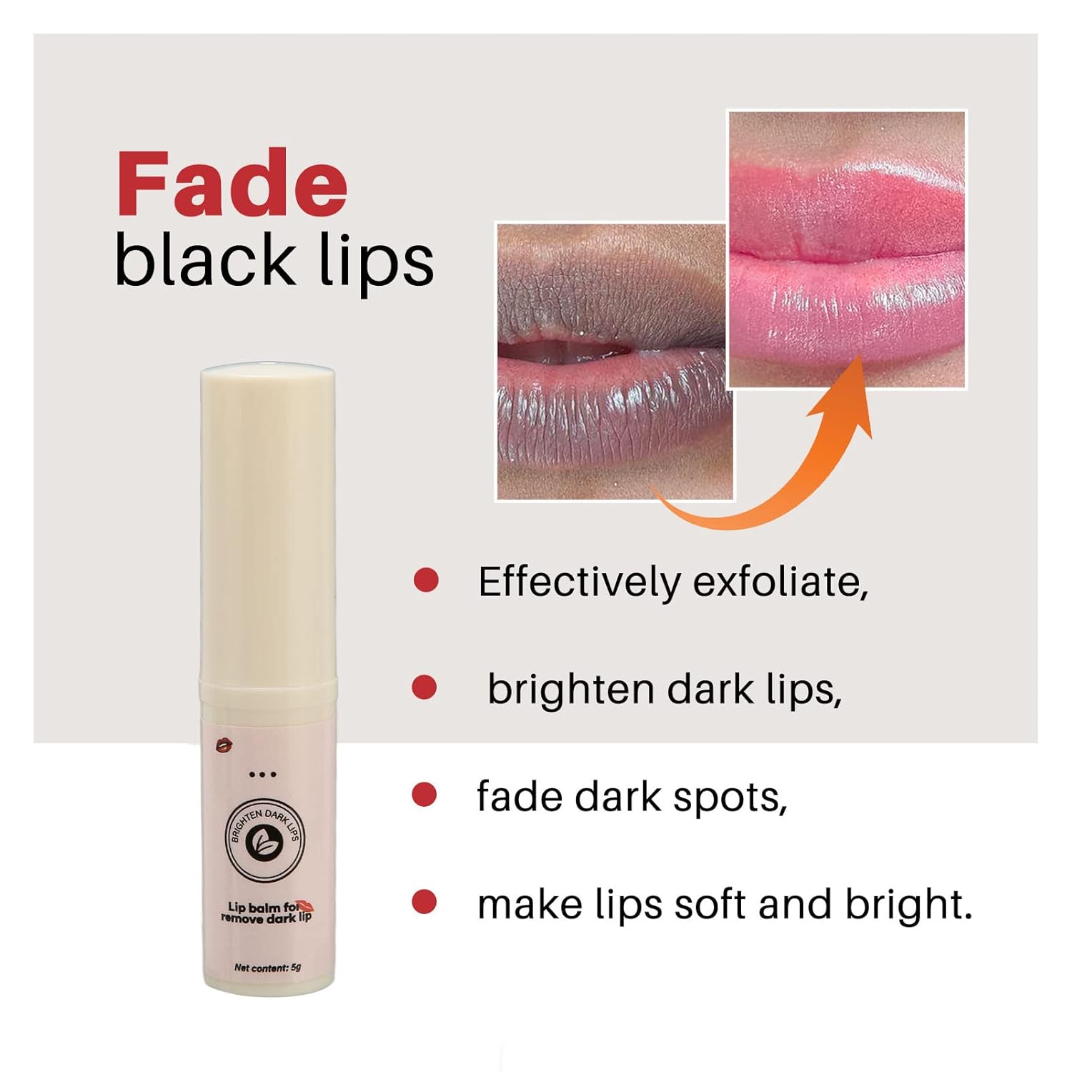 Lip Balm, Moisturising Lip Care for Removing Dark Lips, Brightening Moisturising Lip Repair Balm, Moisturising Lip Balm Restores Colour and Shine Balms and Moisturizers