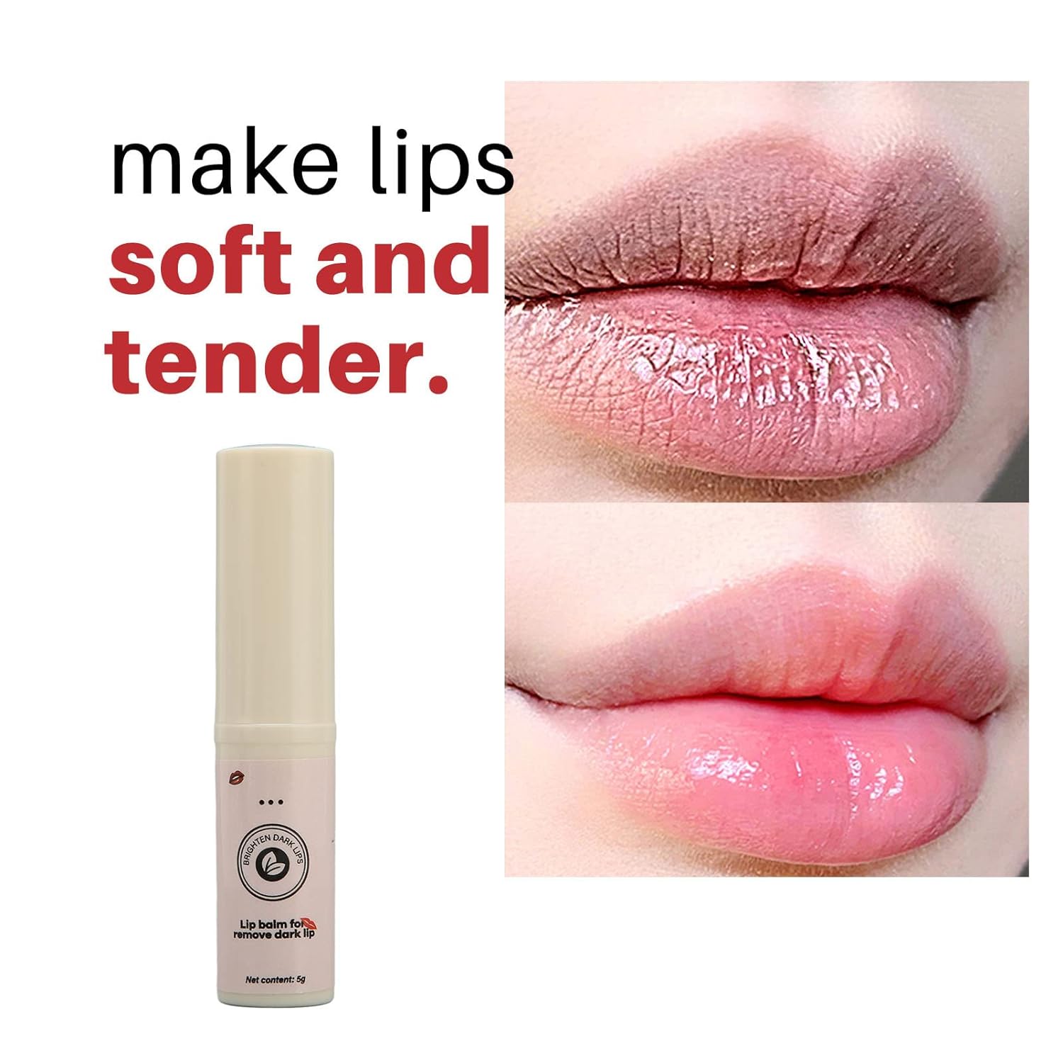 Lip Balm, Moisturising Lip Care for Removing Dark Lips, Brightening Moisturising Lip Repair Balm, Moisturising Lip Balm Restores Colour and Shine Balms and Moisturizers