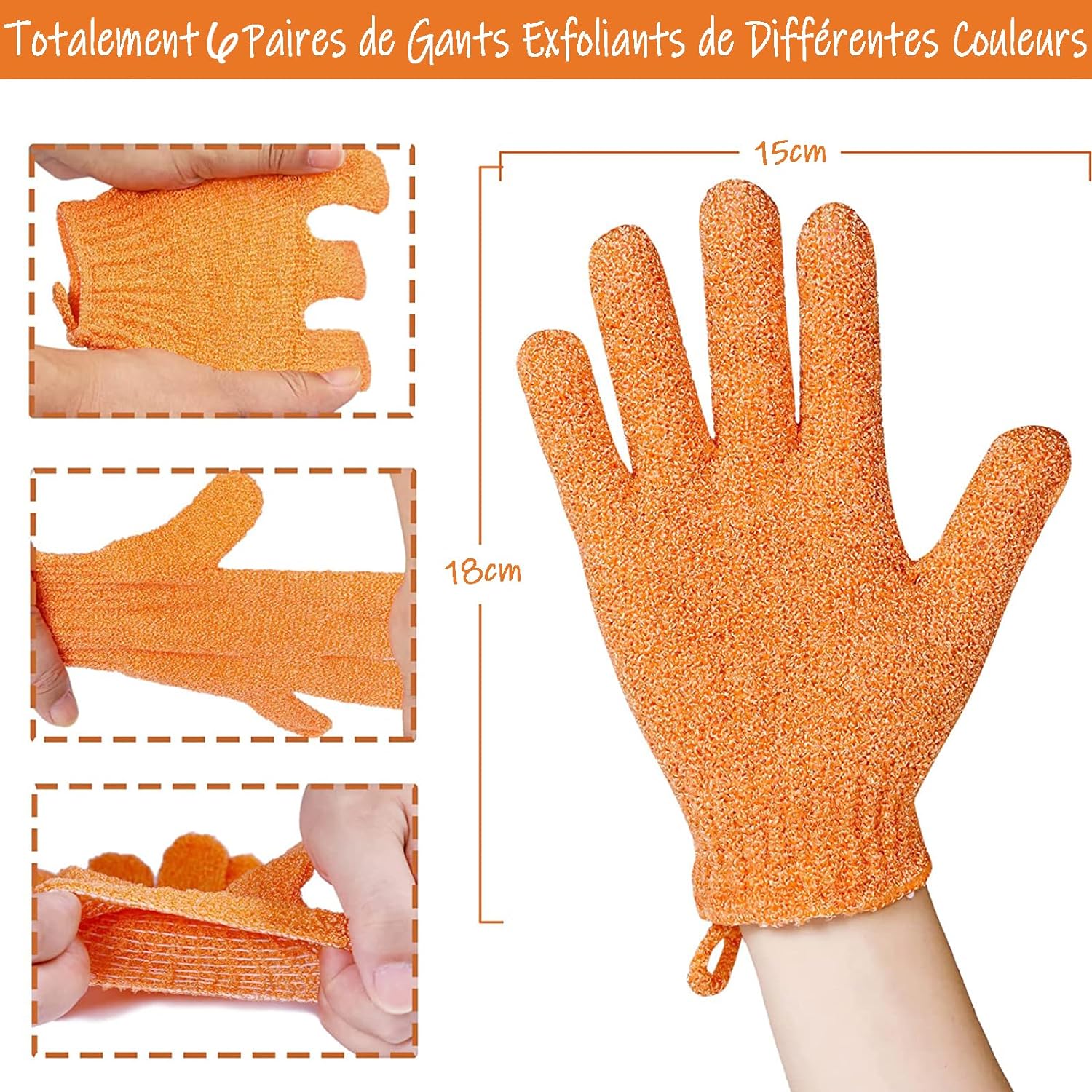 12 Pcs Pair Bath Gloves for Shower Natural Loofah Exfoliating Wash Gloves for Body and Face, Dead Skin Remover, Double Sided Microfibre Shower Body Gloves for Adults and Kids