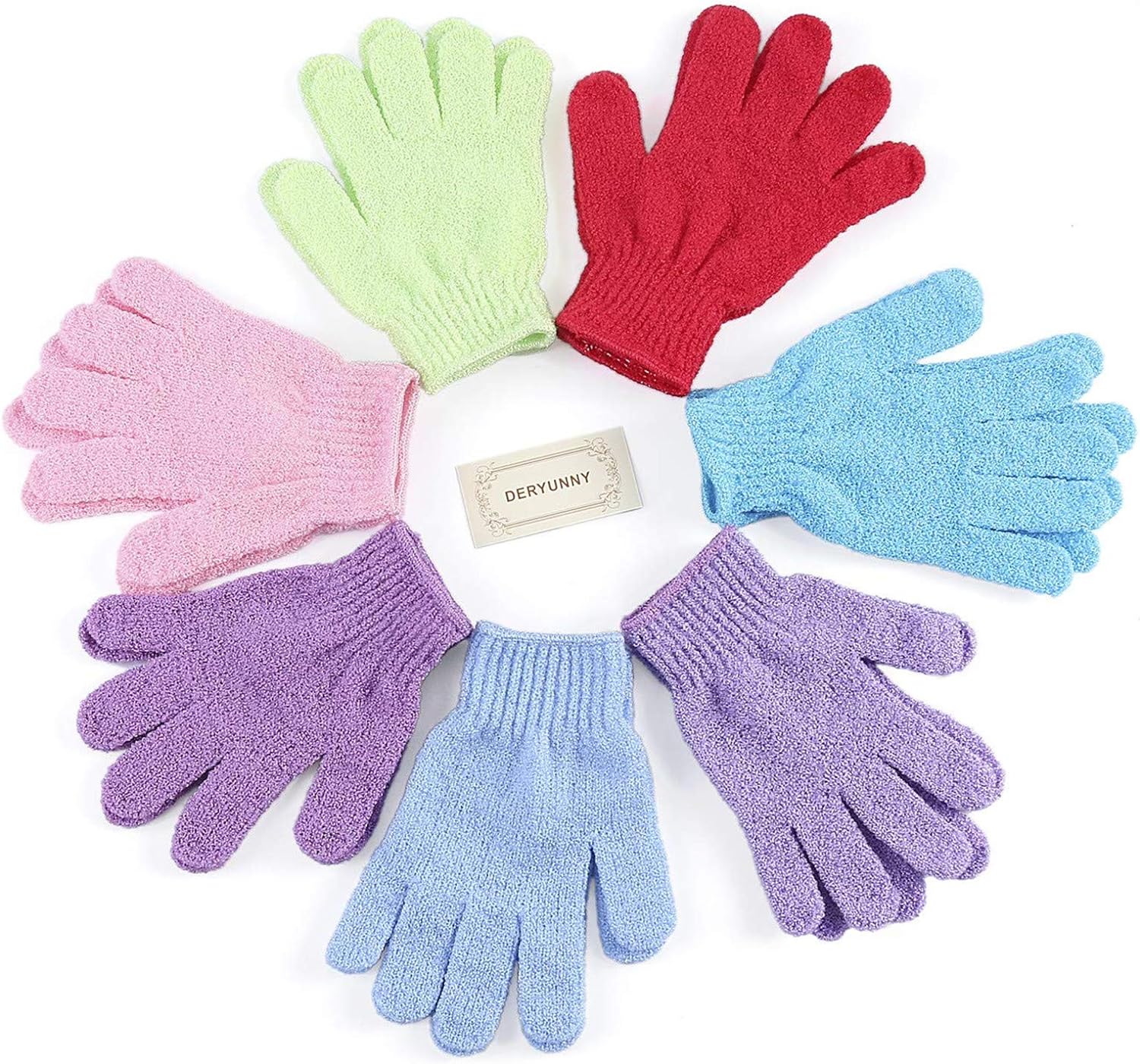 16 Pcs Pair Bath Gloves for Shower Natural Loofah Exfoliating Wash Gloves for Body and Face, Dead Skin Remover, Double Sided Microfibre Shower Body Gloves for Adults and Kids