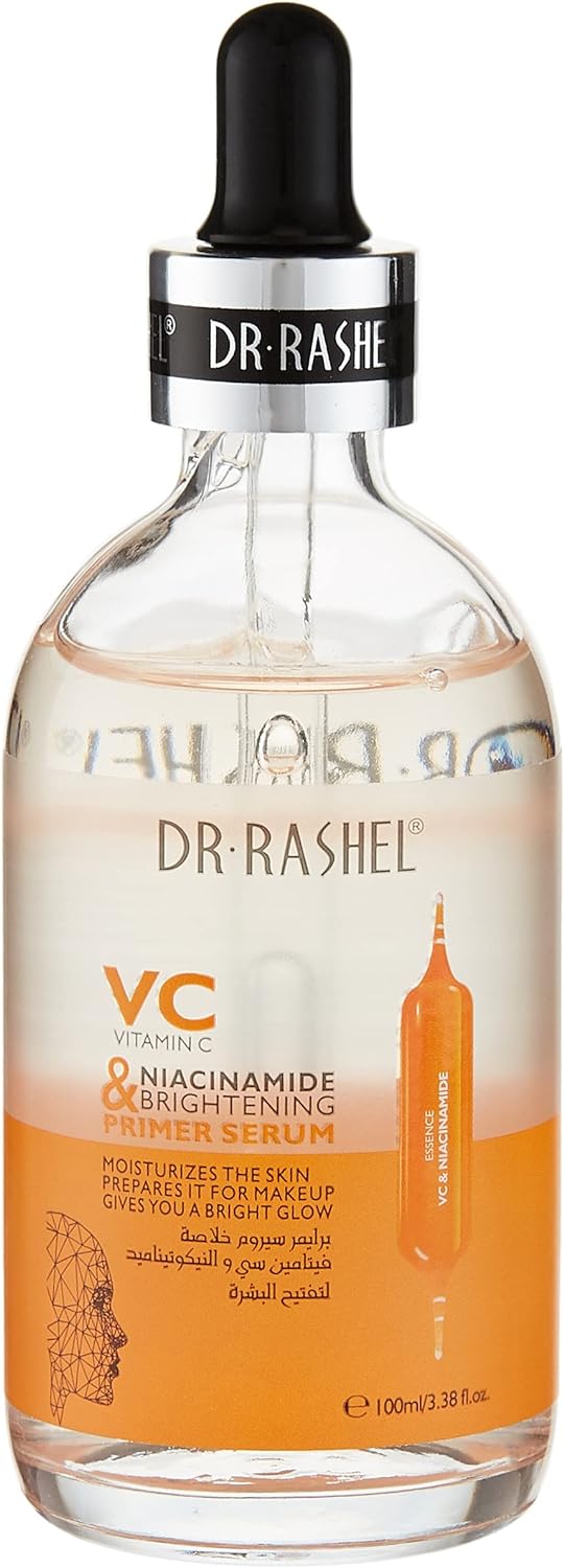 Dr. Rashel Vitamin C & Niacinamide Brightening Primer Serum Moisturizes Skin Refines Pores Controls Oil Brightens and Evens Out Skin Tone Personal Care Face Care