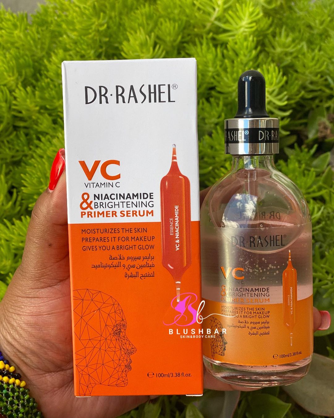 Dr. Rashel Vitamin C & Niacinamide Brightening Primer Serum Moisturizes Skin Refines Pores Controls Oil Brightens and Evens Out Skin Tone Personal Care Face Care