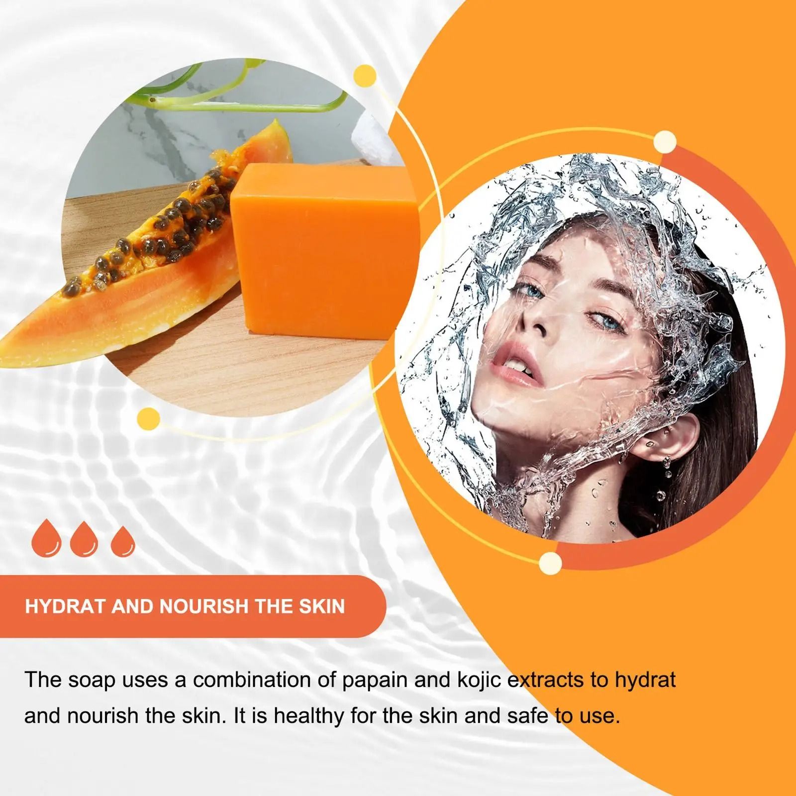 Lee Kojic Papaya Soap for Skin Shine 100g Whitening Handmade Papaya Dehumidifier for Whitening Soap with Dark Soap Extract Sp A7A9  Heals Acne or Pimples Sun spots & Freckles