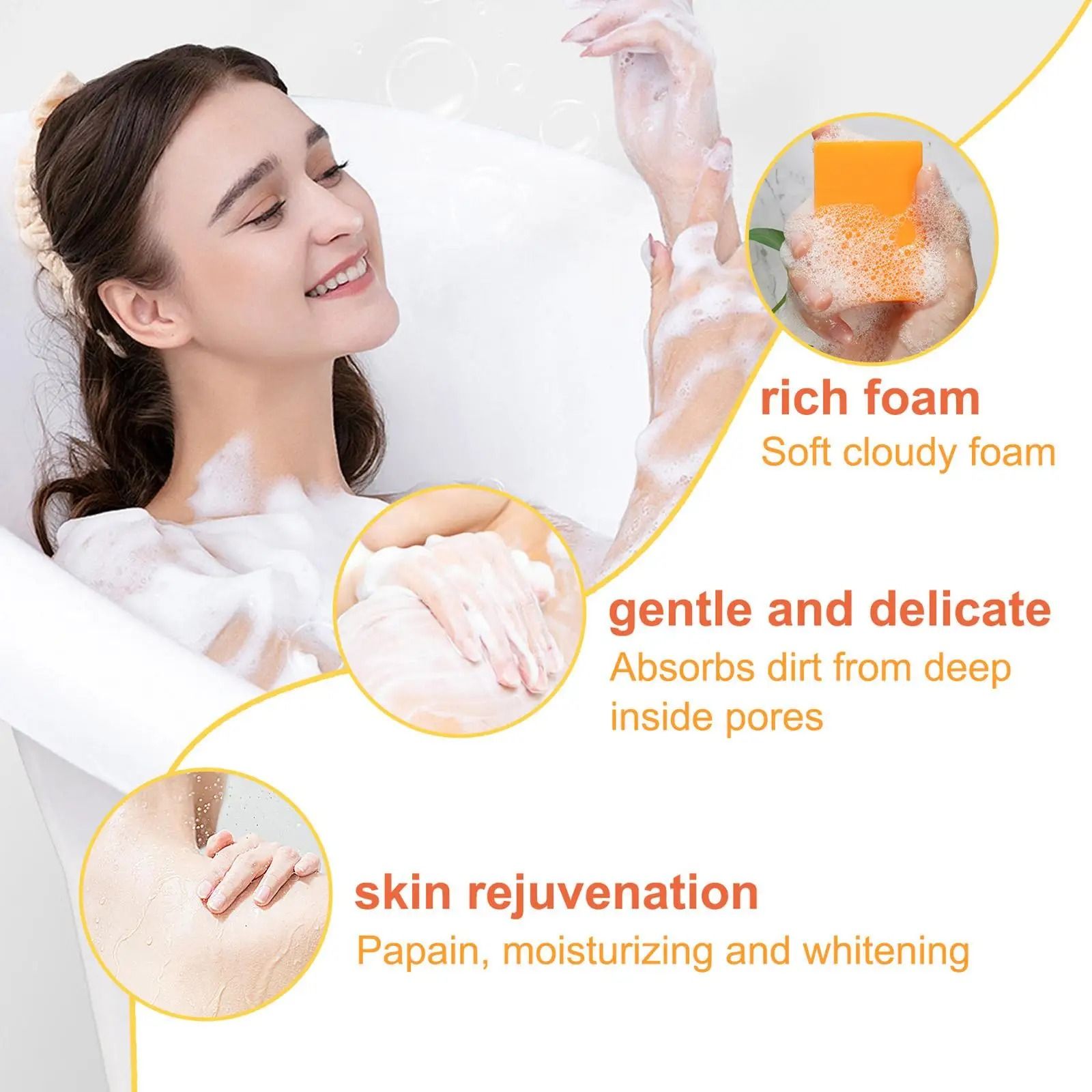 Lee Kojic Papaya Soap for Skin Shine 100g Whitening Handmade Papaya Dehumidifier for Whitening Soap with Dark Soap Extract Sp A7A9  Heals Acne or Pimples Sun spots & Freckles