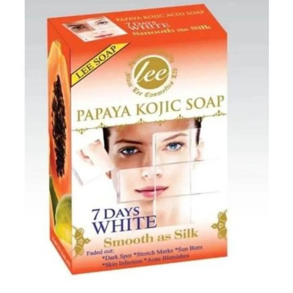 Lee Kojic Papaya Soap for Skin Shine 100g Whitening Handmade Papaya Dehumidifier for Whitening Soap with Dark Soap Extract Sp A7A9  Heals Acne or Pimples Sun spots & Freckles