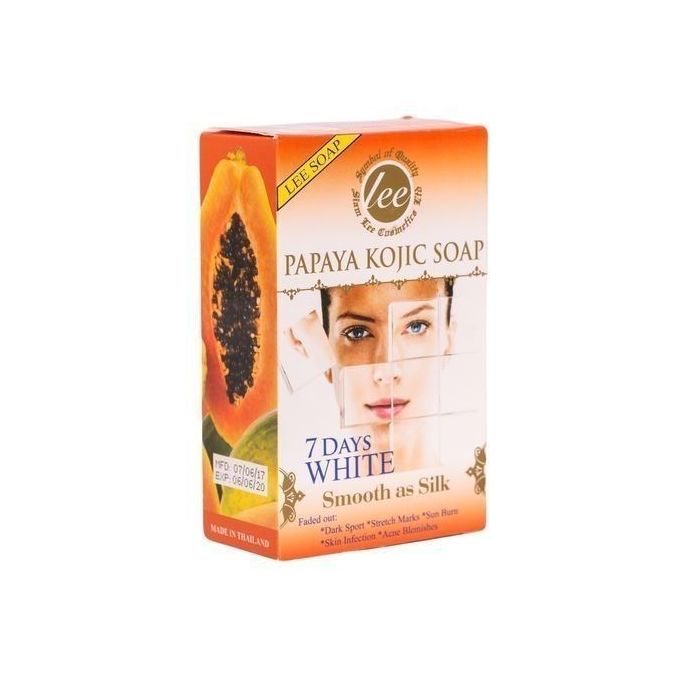 Lee Kojic Papaya Soap for Skin Shine 100g Whitening Handmade Papaya Dehumidifier for Whitening Soap with Dark Soap Extract Sp A7A9  Heals Acne or Pimples Sun spots & Freckles