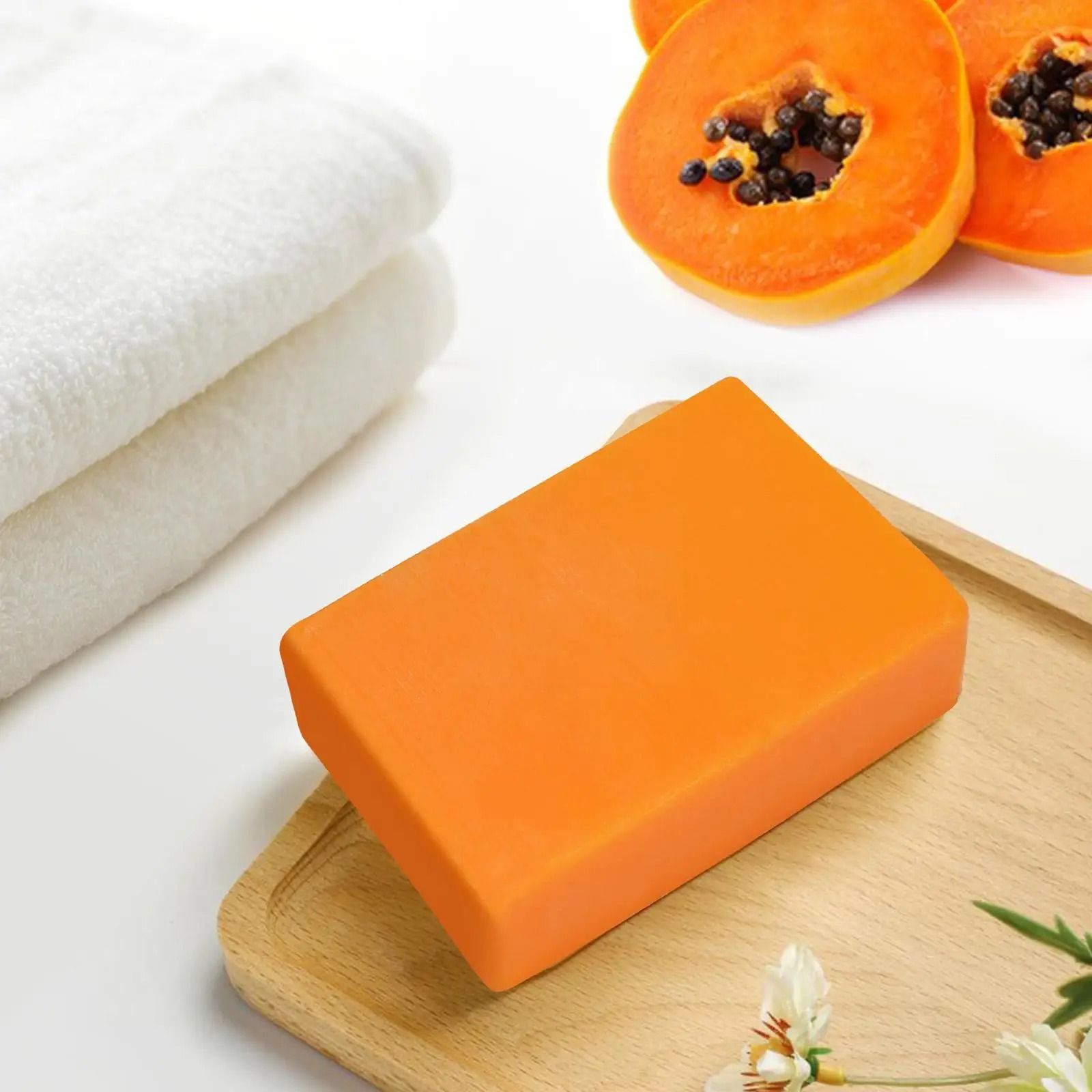 Lee Kojic Papaya Soap for Skin Shine 100g Whitening Handmade Papaya Dehumidifier for Whitening Soap with Dark Soap Extract Sp A7A9  Heals Acne or Pimples Sun spots & Freckles