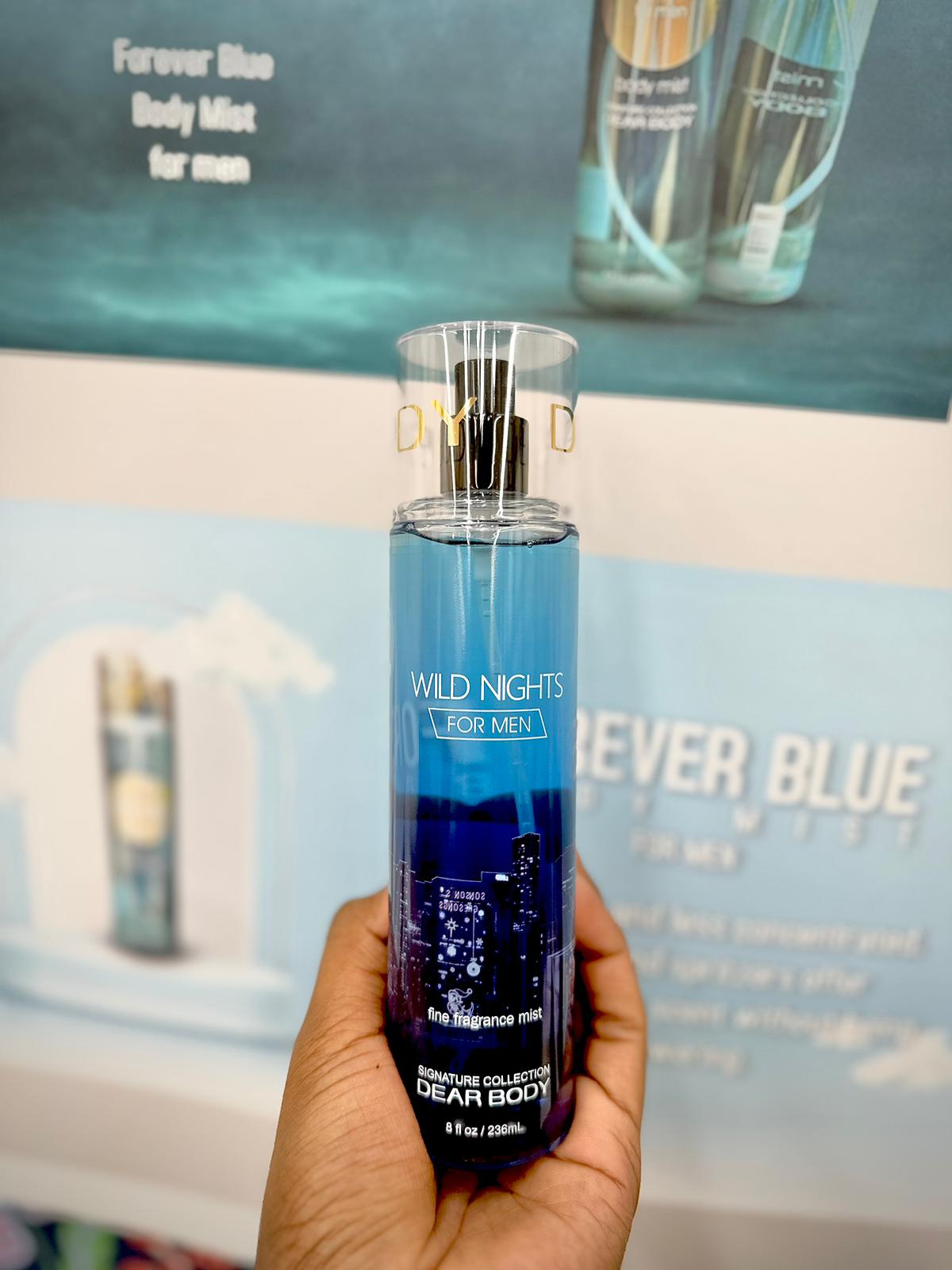 2 Pack Dear Body Wild Nights For Men Body Mist Unique and Thought Provoking Fragrance Fresh Fragrance Body Splash Wild Nights For Men Best Gift For Someone Body Sprays Signature Collection