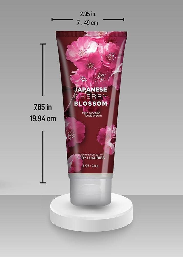 2 Pack Body Luxuries Japanese Cherry Body Cream | Signature Collection | Japanese Cherry Blossom Ultra Shea Triple Moisture Body Cream Moisturizer 8 Fluid Ounce / 226g Excellent Body Moisturizer