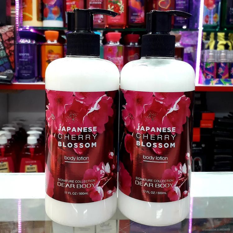 3 Pack Dear Body Japanese Cherry Blossom Body Lotion, Shower Gel and Body Mist Bath & Body Cram Gift Set - Home Spa Set with (Japanese Cherry Blossom) Body Washes Signature Collection Body Luxuries