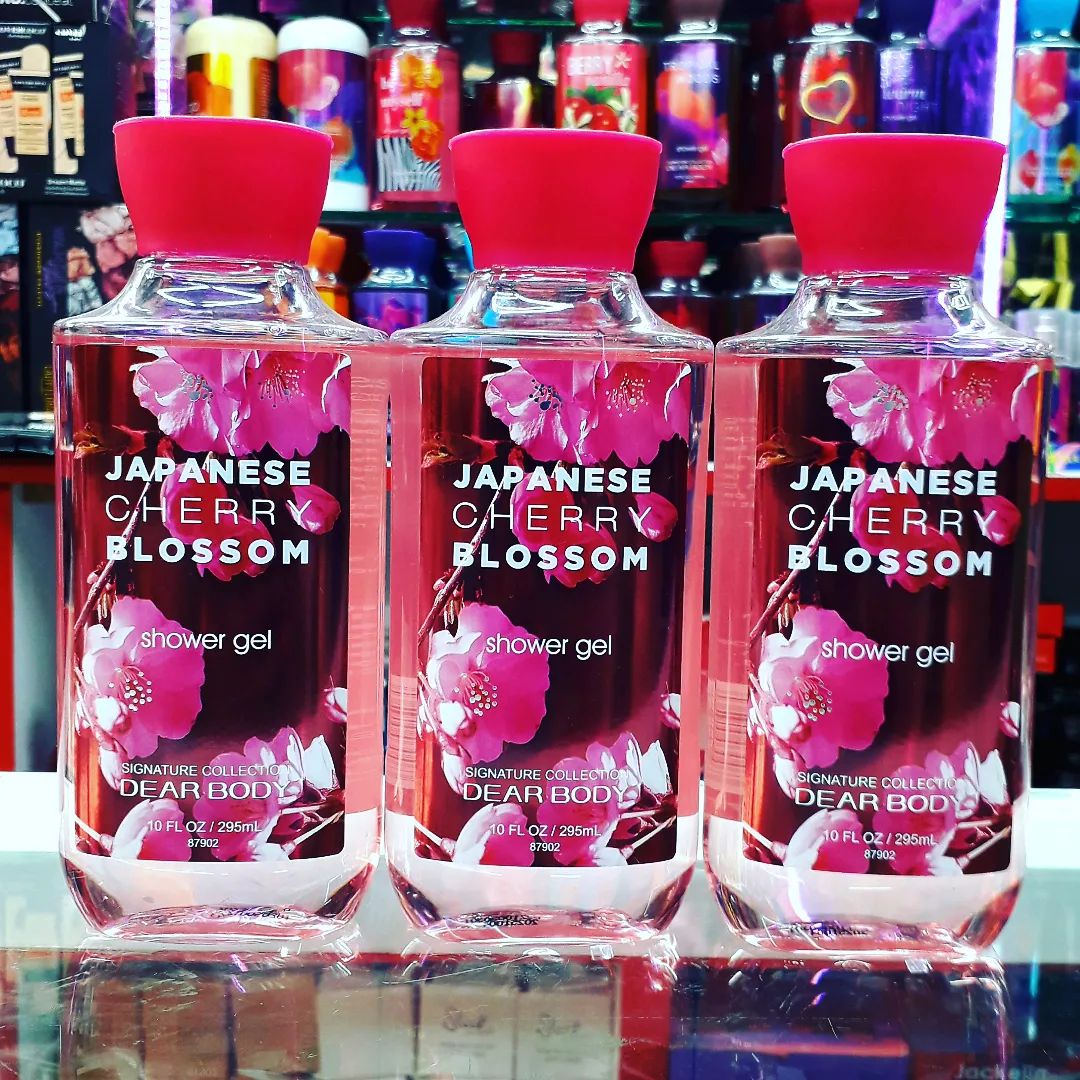 Pack Of 3 Dear Body Cherry Blossom Shower Gel Body Luxuries Signature Collection with Aloe Vera, Grape Seed Extract Revitalizes Smoothens  Body Care Body Washes Signature Collection Body Luxuries