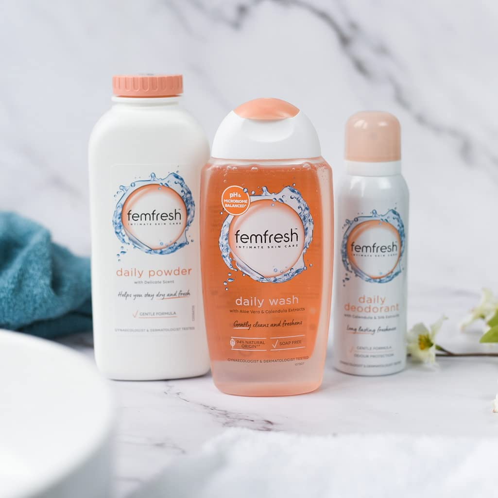 Femfresh Ultimate Care Active Vaginal Wash - Intimate Feminine Hygiene Shower Care Femfresh Intimate Skin Care Daily Wash - 250ml Feminine Washes Shower Care