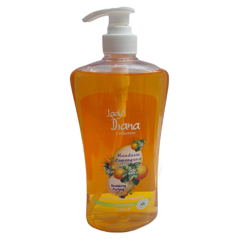 1000ml Lady Diana Mandarin Lemograss Shower Gel - Bath & Shower Body Care Helps To Moisturize and Soothes The Skin Leaves The Skin Feeling Soft Gentle and