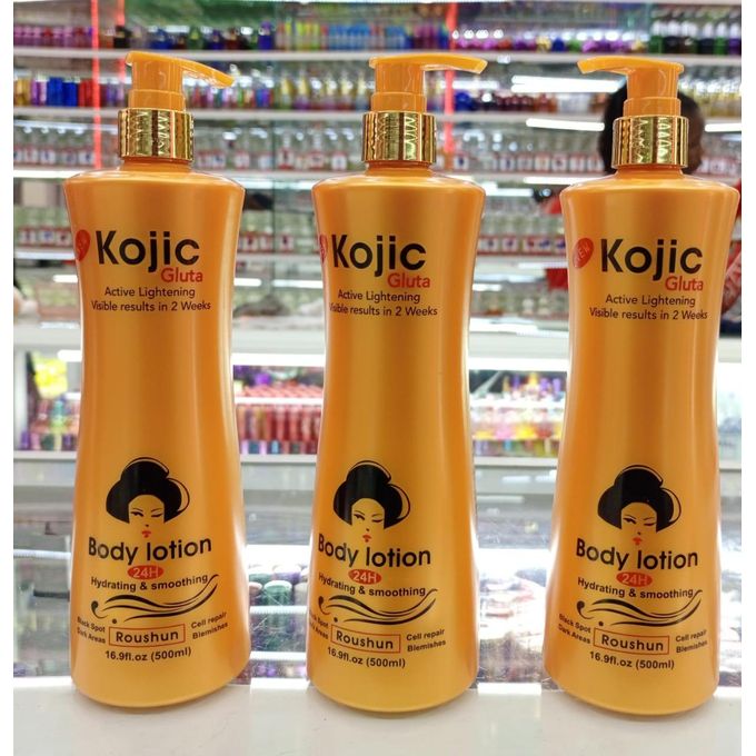 Roushun Kojic Gluta Lightening Natural Body Lotion - 500ml Make Your Skin Beautiful  Hydrating and Smoothing Even Complexion Anti Wrinkles Anti Aging Skin Lighting Body Lotion 500ml