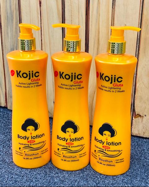 Roushun Kojic Gluta Lightening Natural Body Lotion - 500ml Make Your Skin Beautiful  Hydrating and Smoothing Even Complexion Anti Wrinkles Anti Aging Skin Lighting Body Lotion 500ml