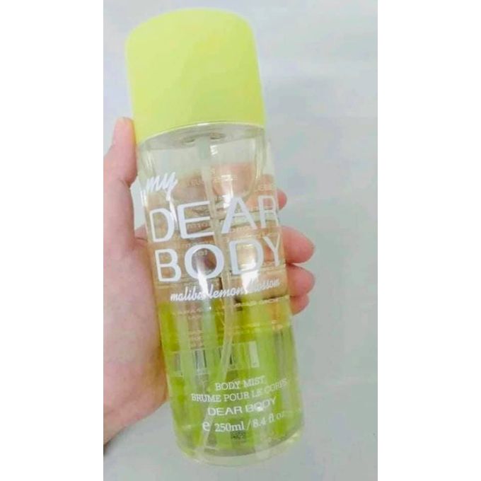 Dear Body Malibu Lemon Blossom Fragrance Mist 250ml Malibu Lemon Blossom Vanilla With Unique Fragrance and Luxuriant Foliage Unisex Fragrance 250ml